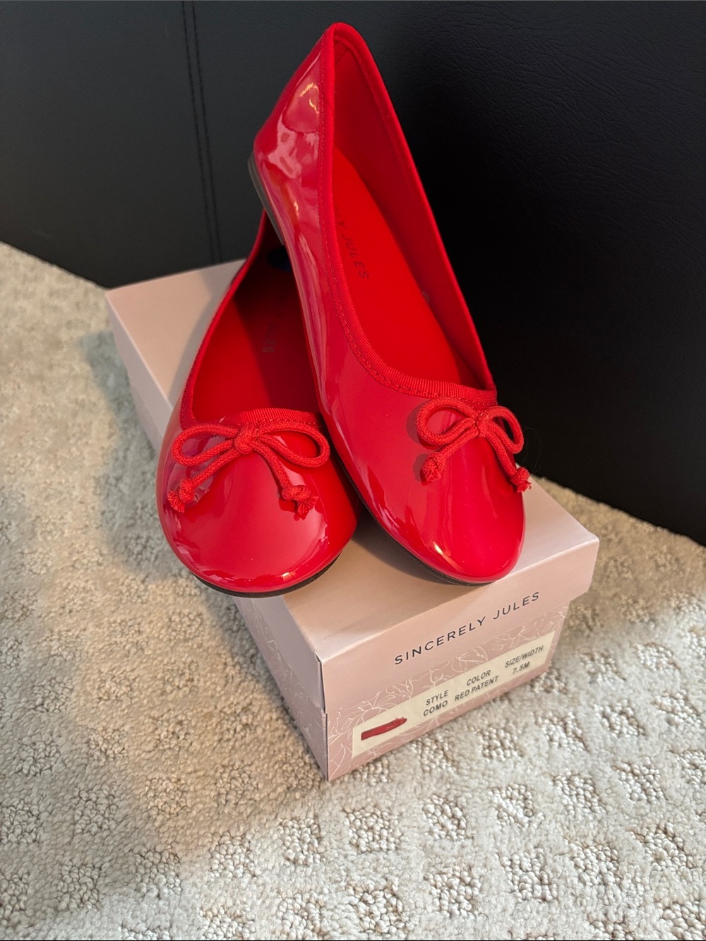 Sincerely Jules Red Patent Ballet Flats - Size 7.5M - Picture 2 of 6